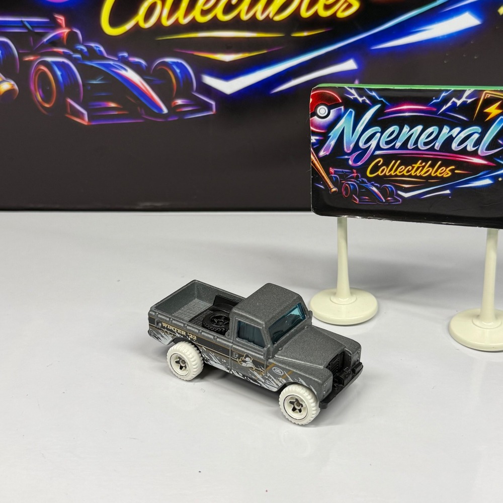 Hot Wheels Land Rover Series III Pickup Grey Winter 22 White Tires FYB54 1:64
